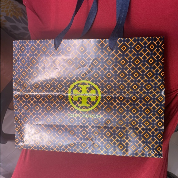 Tory Burch Blue and Orange Geometric Shopping Bag - Picture 2 of 13